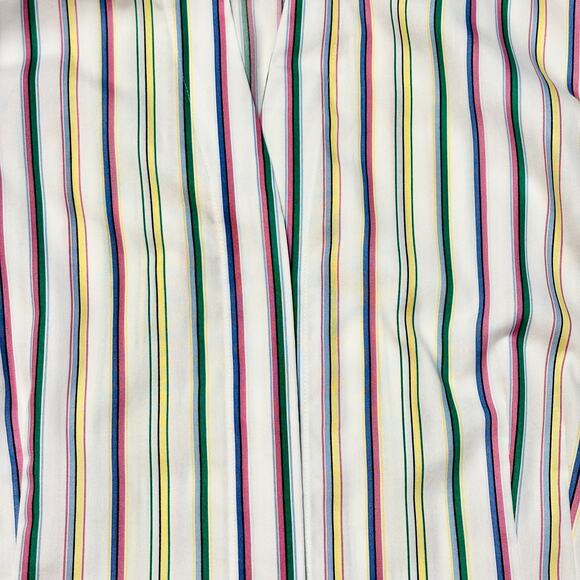 Taylor Gold Label Button Up Shirt Size 10 V Neck Top Colorful Striped 3/4 Sleeve - Picture 8 of 13